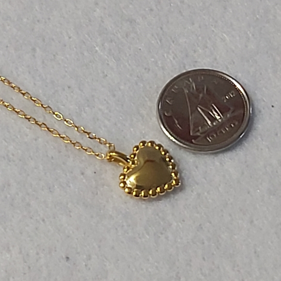 Sterling Silver Heart/Love Gold Plated Necklace - Picture 6 of 9